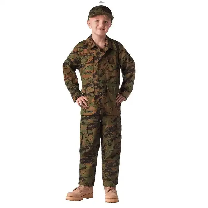 Alternative view of Kids Military Camouflage BDU Shirt