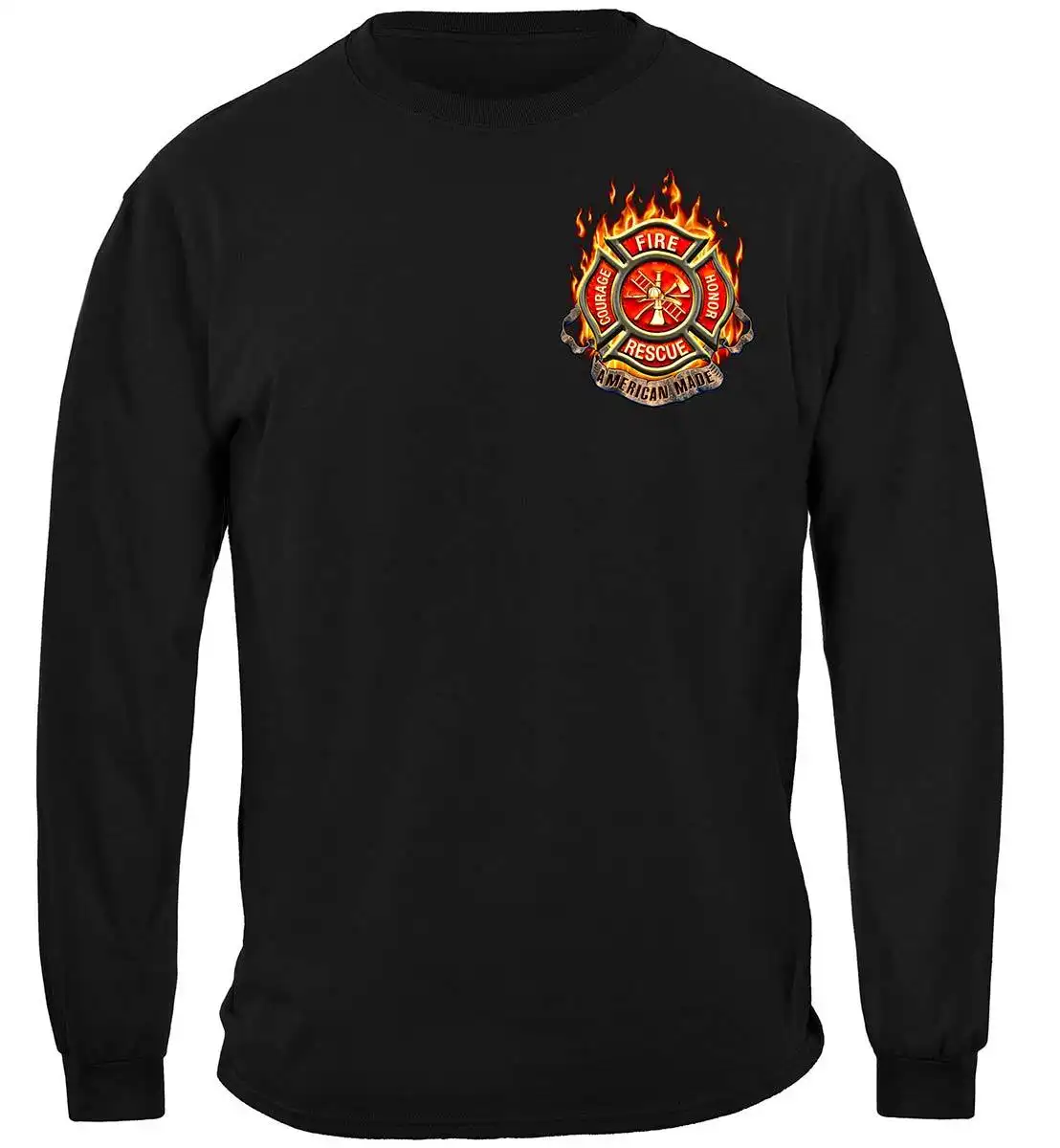 Alternative view of American Made Firefighter T-shirt - Long Sleeve