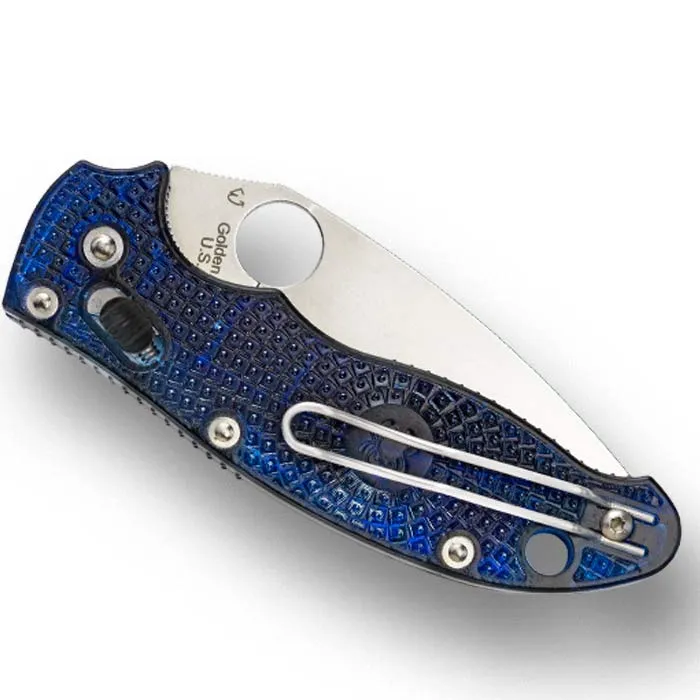 Alternative view of Spyderco Manix 2 Translucent Blue 3.37-inch Knife C101PBL2