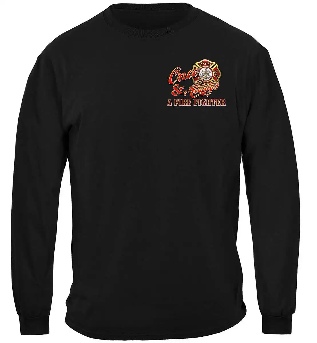 Alternative view of Once and Always a Firefighter Long Sleeve T-shirt