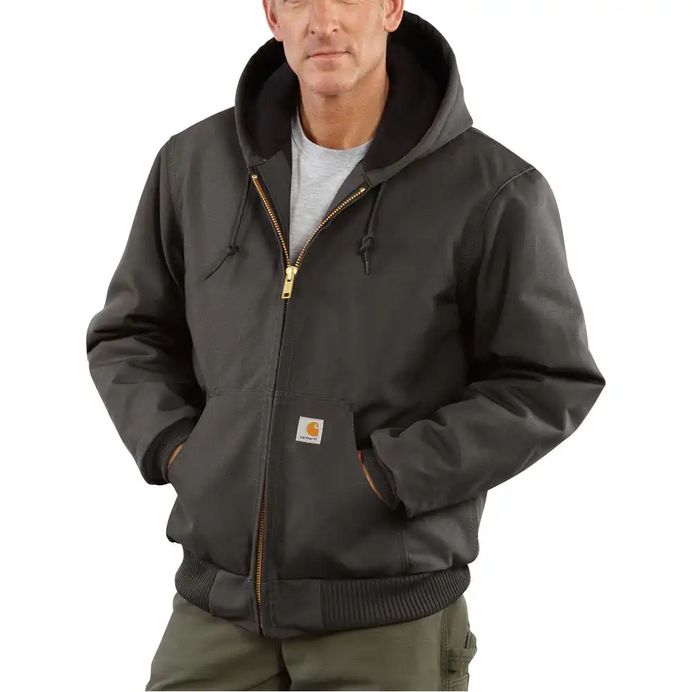 Carhartt Men's J140 Duck Quilted Flannel Lined Hooded Active Jacket