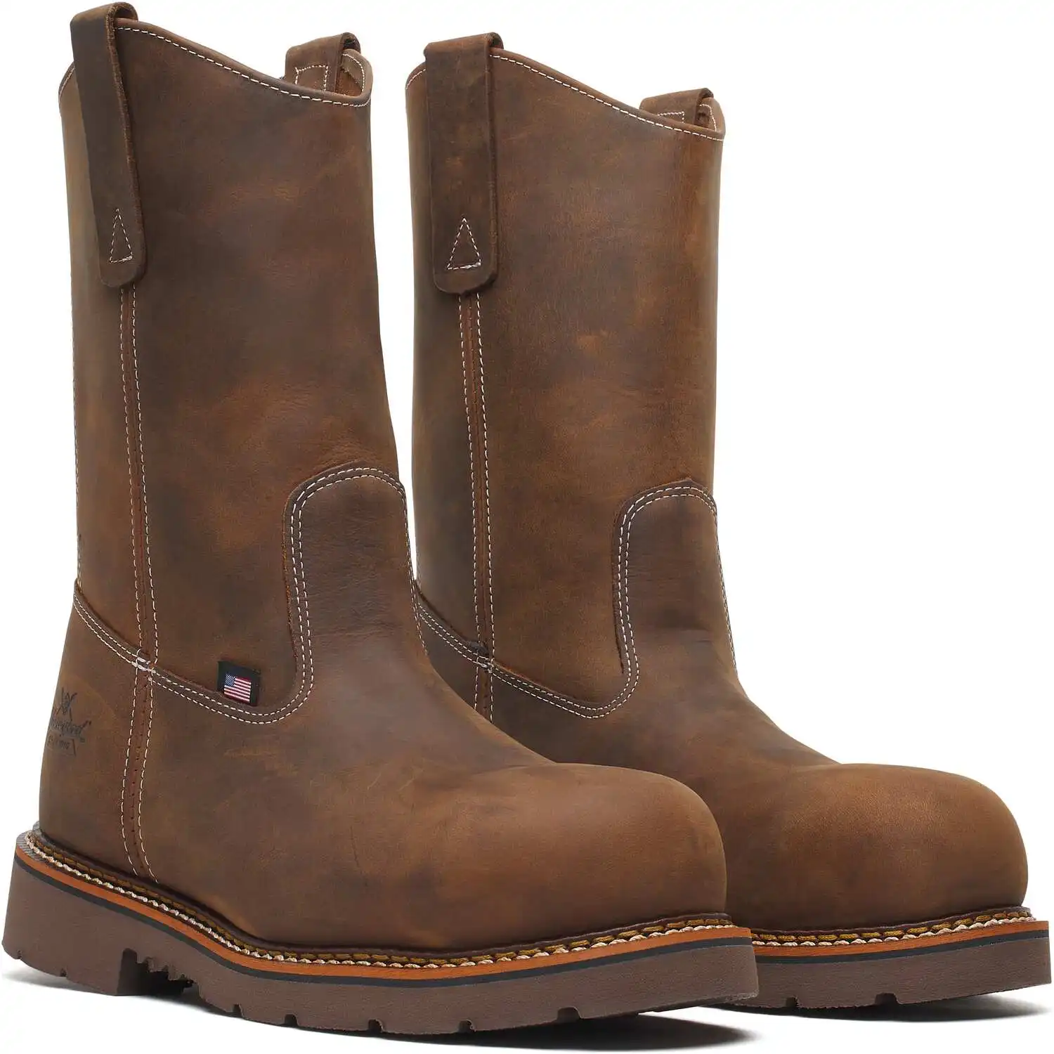 Thorogood American Heritage Wellington 11-inch Crazy Horse Safety Toe 90-Degree Sole Pull-On American Made Men's Work Boot - 804-4362