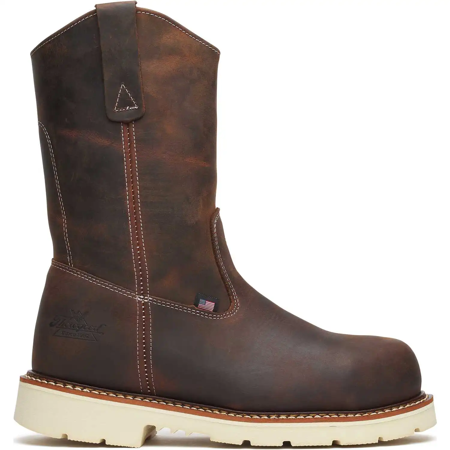 Alternative view of Thorogood American Heritage Wellington 11-inch Crazy Horse Square Steel Toe 90-Degree Heel American Made Men's Work Boot - 804-4372