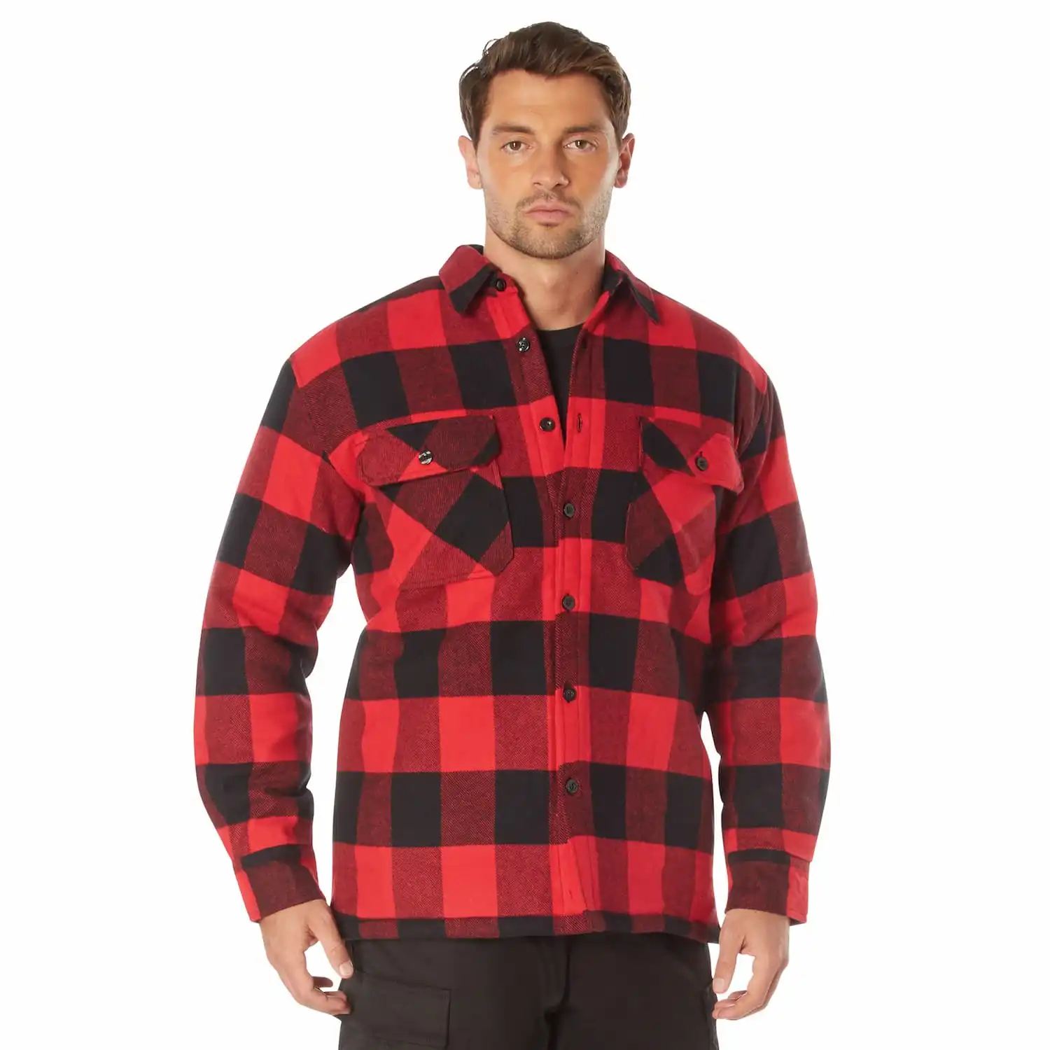 Rothco Men's Buffalo Plaid Flannel Quilt-Lined Shirt Jacket