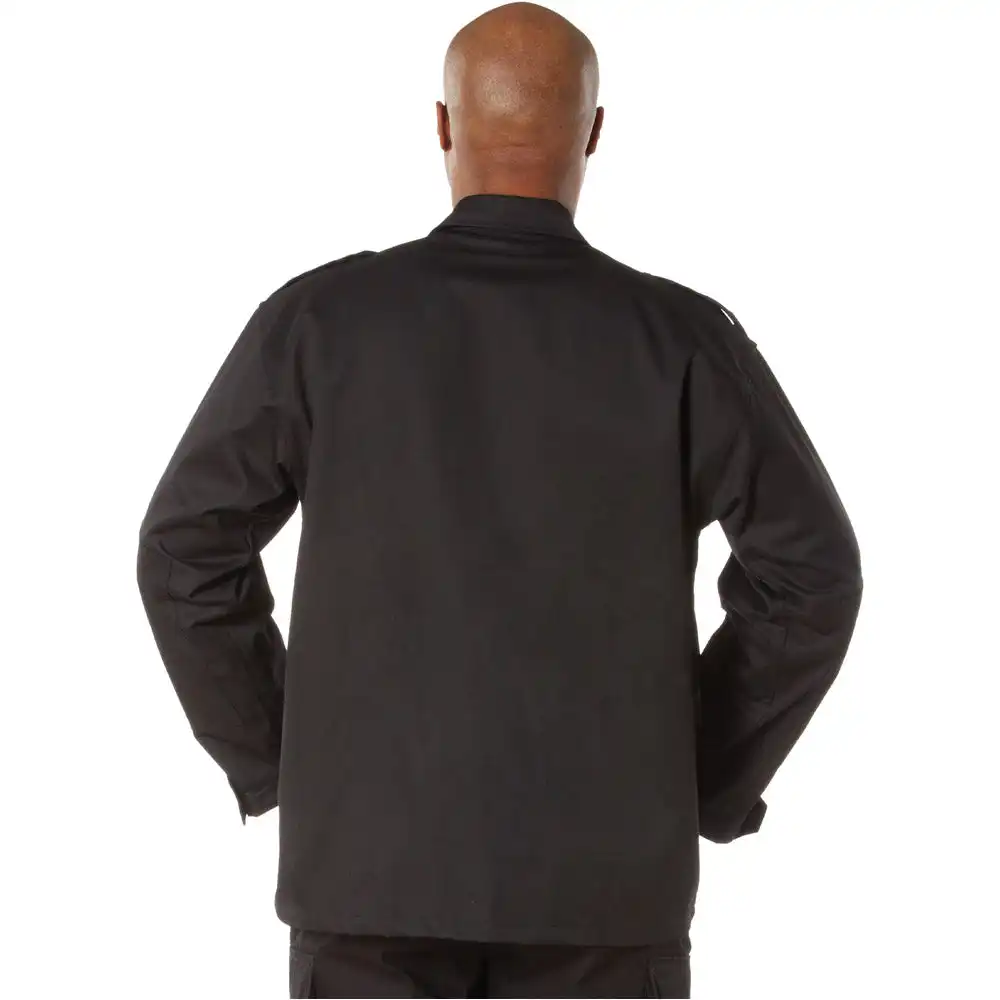 Alternative view of Black 2-Pocket Long Sleeve Tactical BDU Shirt