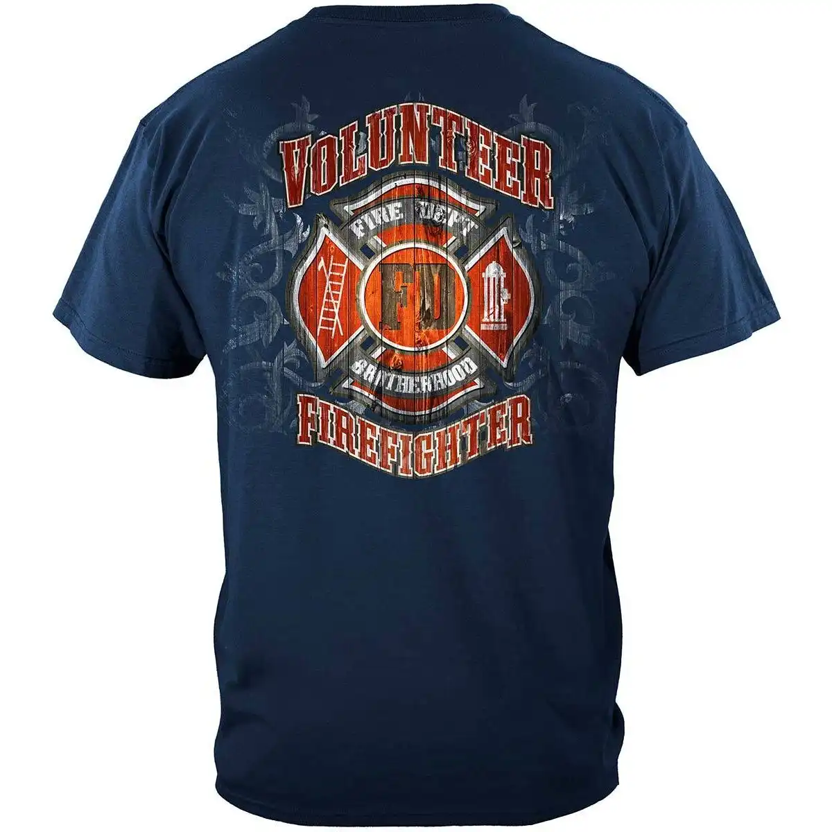 Faded Planks Volunteer Firefighter T-Shirt - Blue