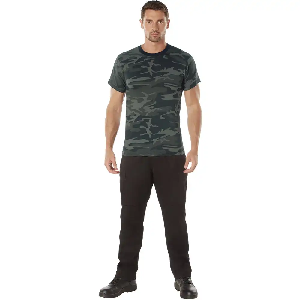 Alternative view of Black Camouflage Crew Neck T-Shirt