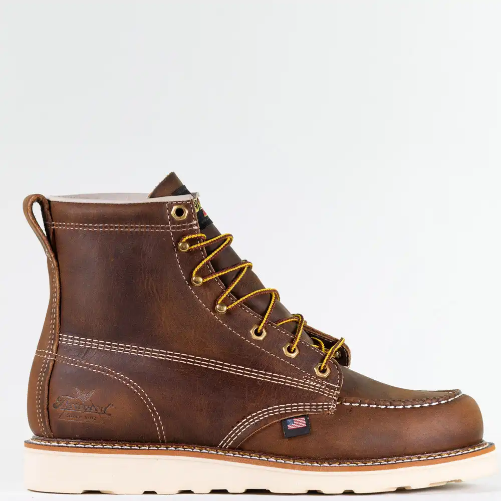 Alternative view of Thorogood American Heritage 6-inch Crazy Horse Soft Moc Toe Wedge Sole U.S. Made Work Boot - 814-4203