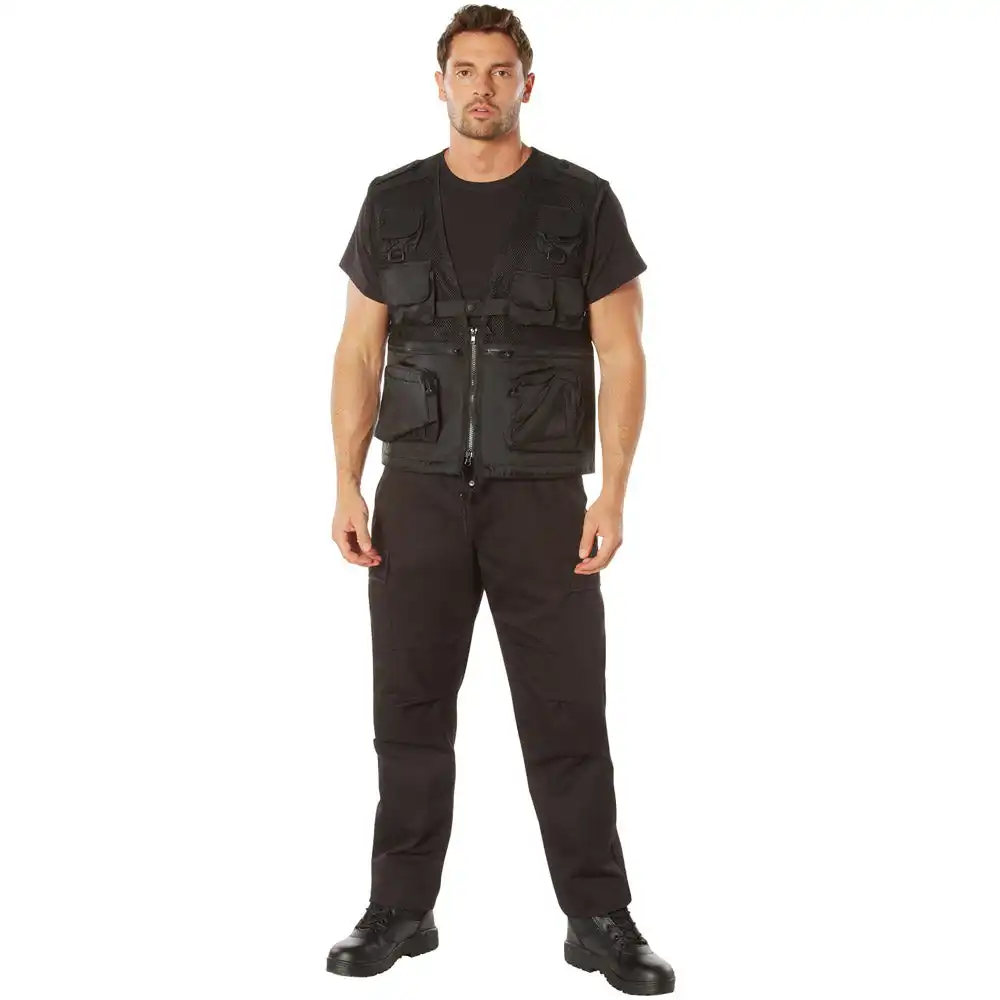 Alternative view of Black 10-Pocket Recon Tactical Vest