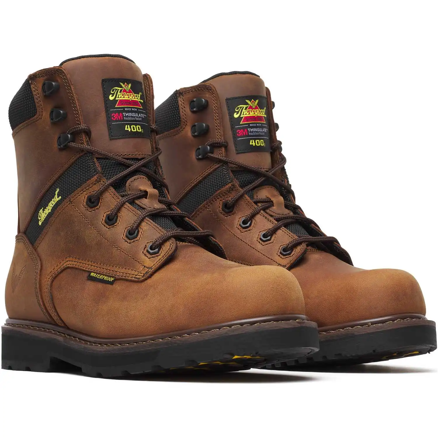 Thorogood Jobsite Series 8-inch Crazy Horse Waterproof Insulated Composite Toe Round Toe Men's Work Boot - 804-4244