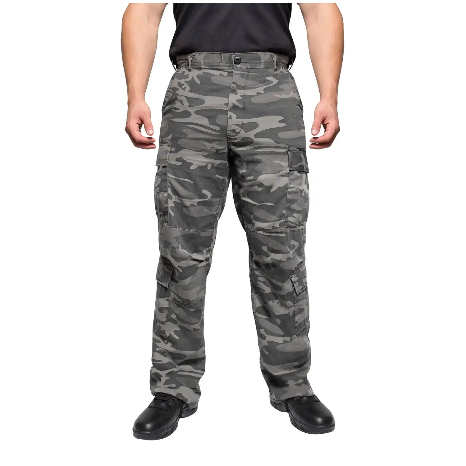 Alternative view of Men's Black Camouflage Vintage Paratrooper Pants