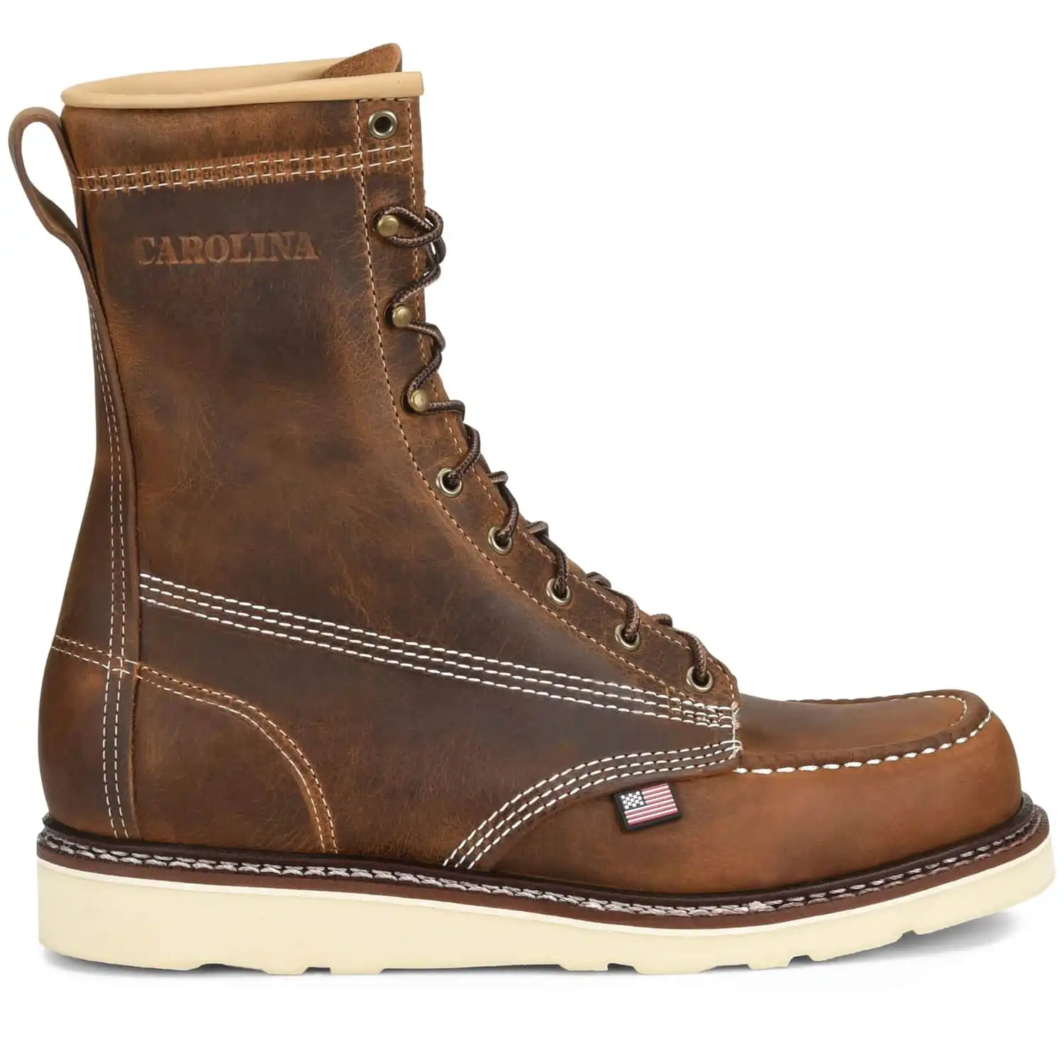 Alternative view of Carolina Amp USA 8-Inch Steel Toe Moc Toe Wedge Work Boot