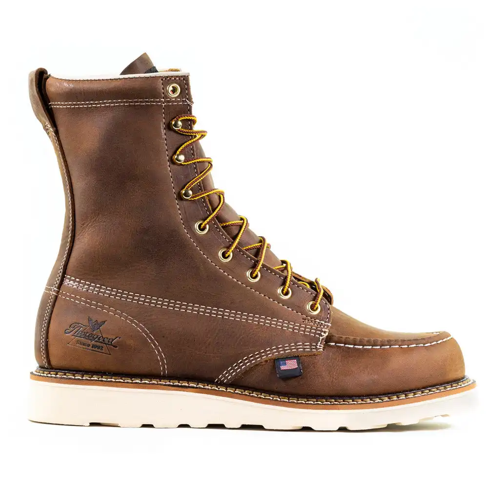 Alternative view of Thorogood American Heritage 8-inch Crazy Horse Soft Moc Toe Wedge Sole U.S. Made Men's Work Boot - 814-4178