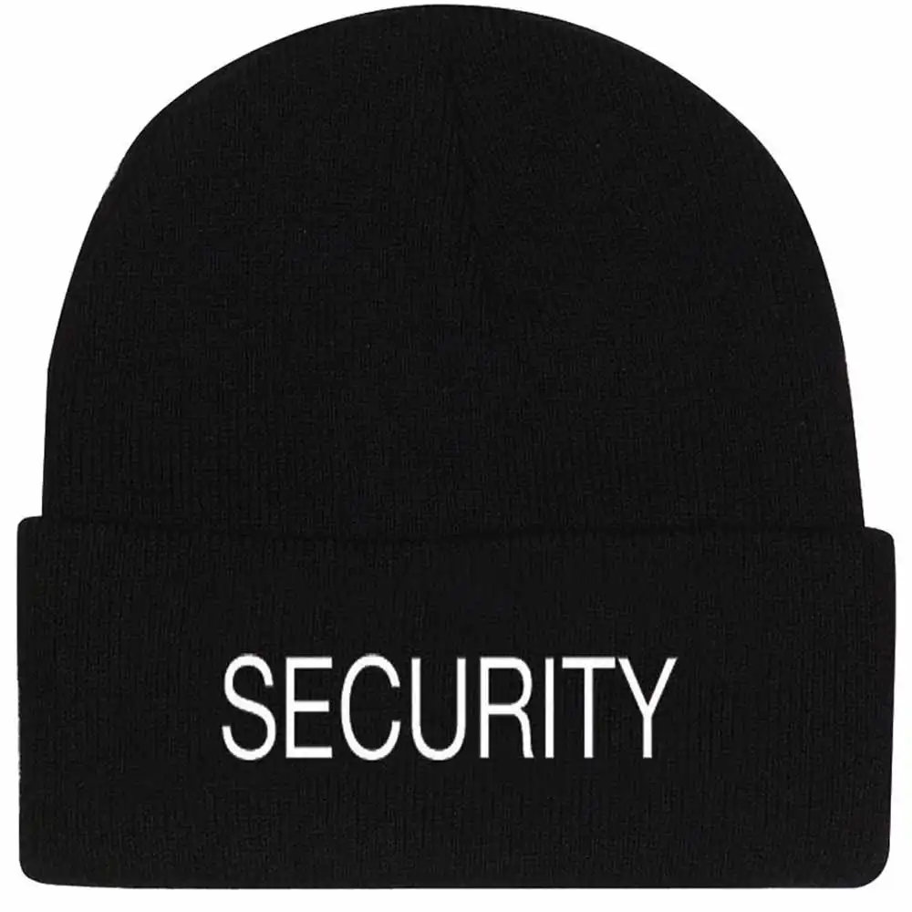 Alternative view of Black Security Embroidered Winter Watch Cap