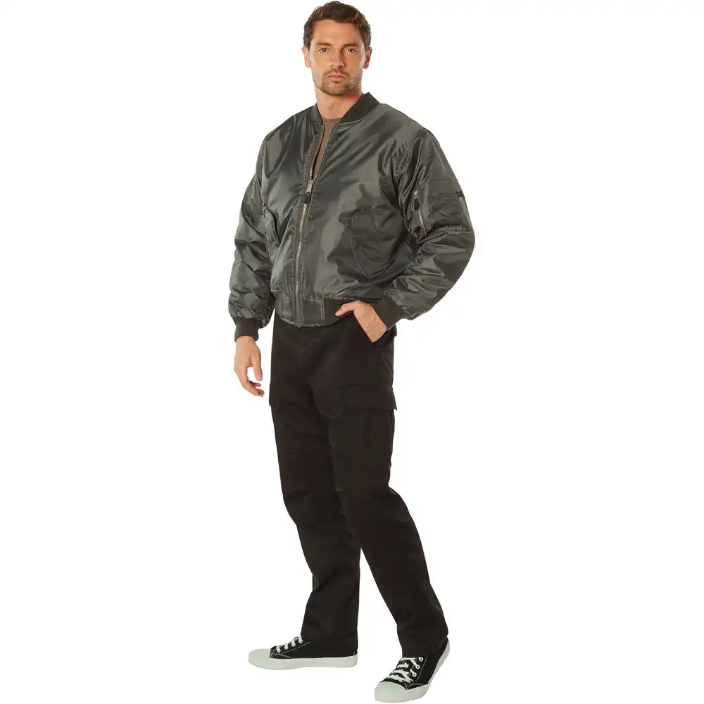 Alternative view of Basic Issue Gunmetal Grey MA-1 Flight Jacket