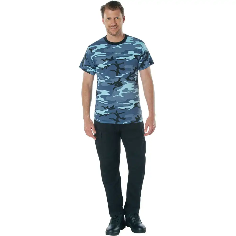 Alternative view of Sky Blue Camouflage Short Sleeve T-Shirt