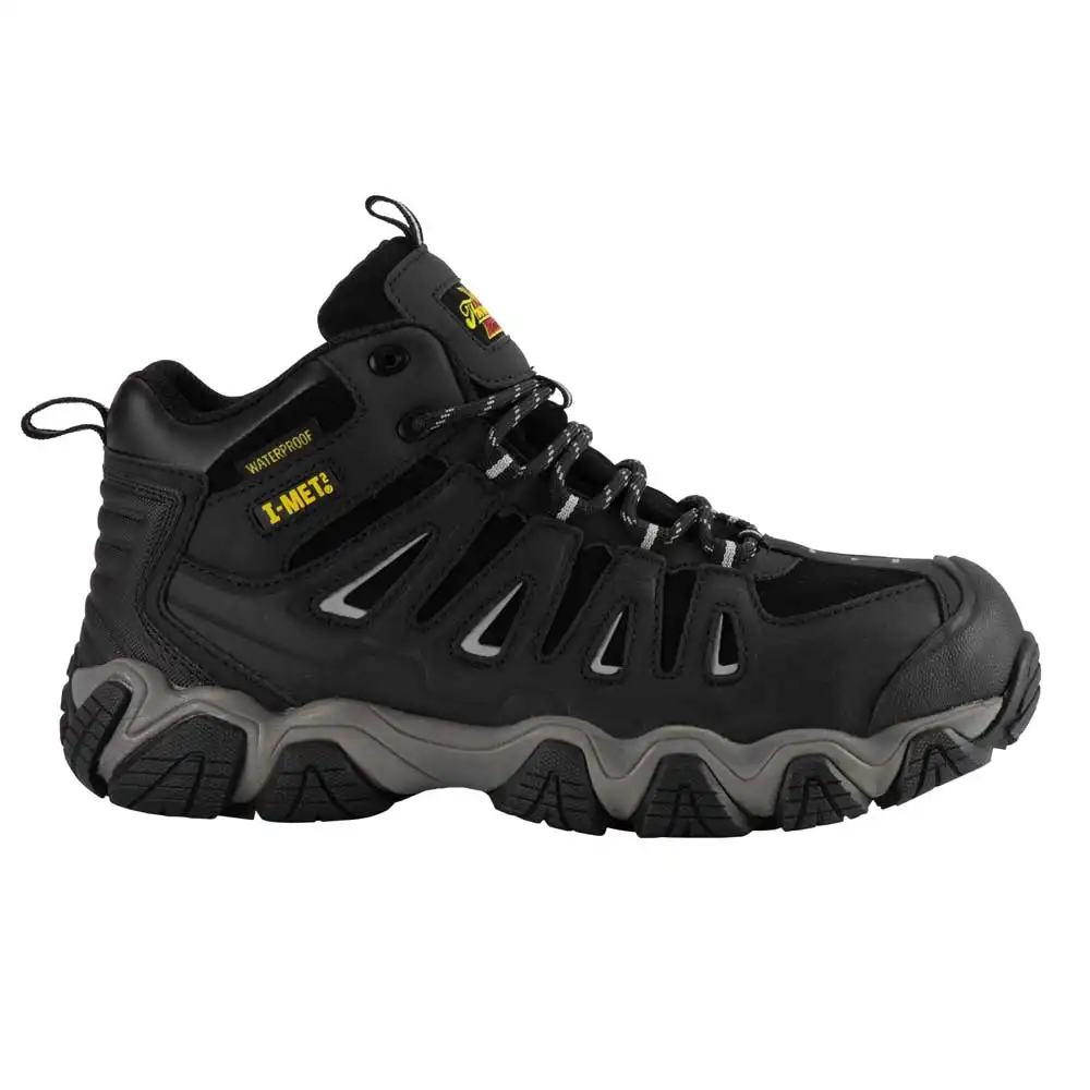 Alternative view of Thorogood Crosstrex i-MET2 Mid Black/Grey Waterproof Composite Toe Internal Met Guard Men's Work Hiker - 804-6490