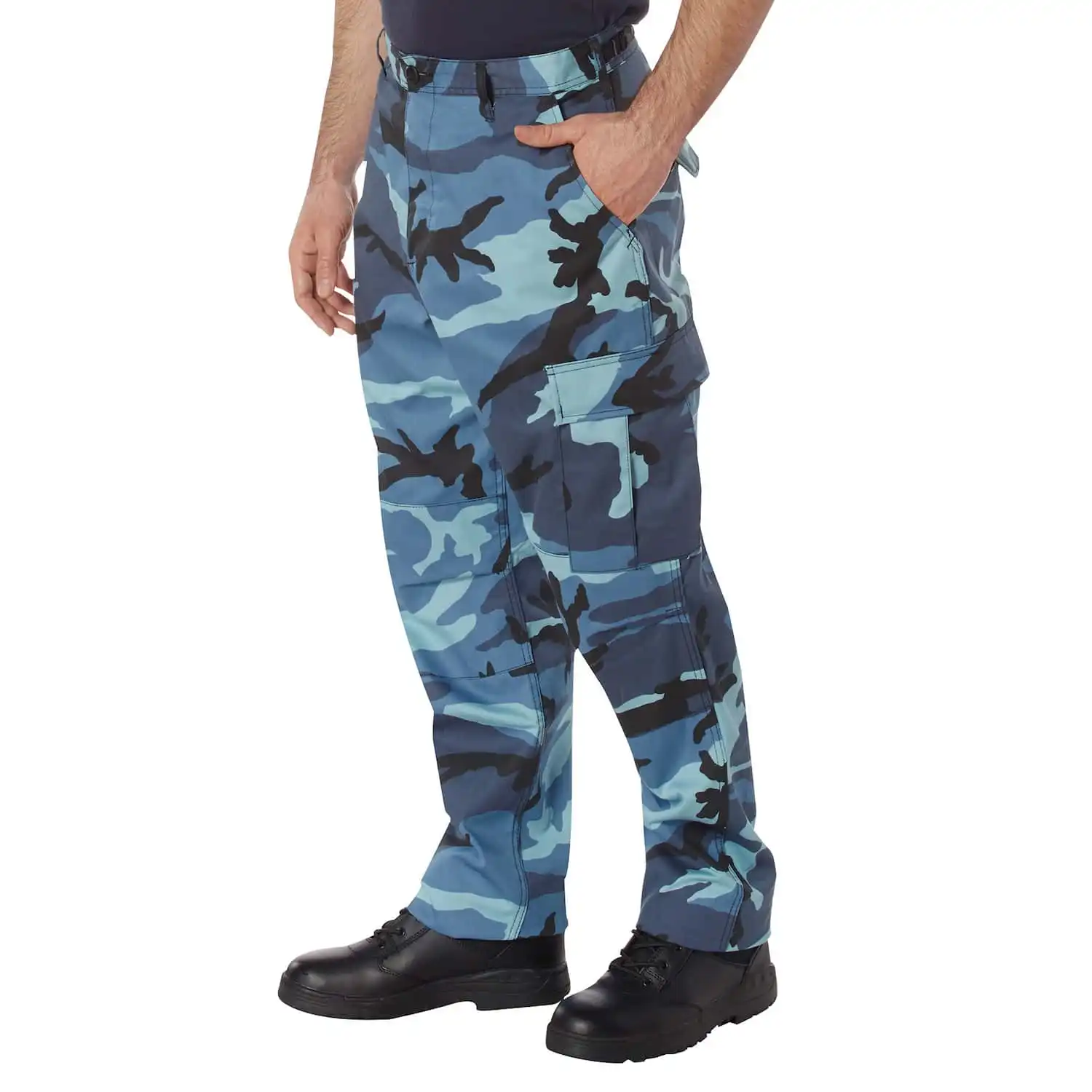 Alternative view of Sky Blue Camouflage Basic BDU Military Cargo Pants