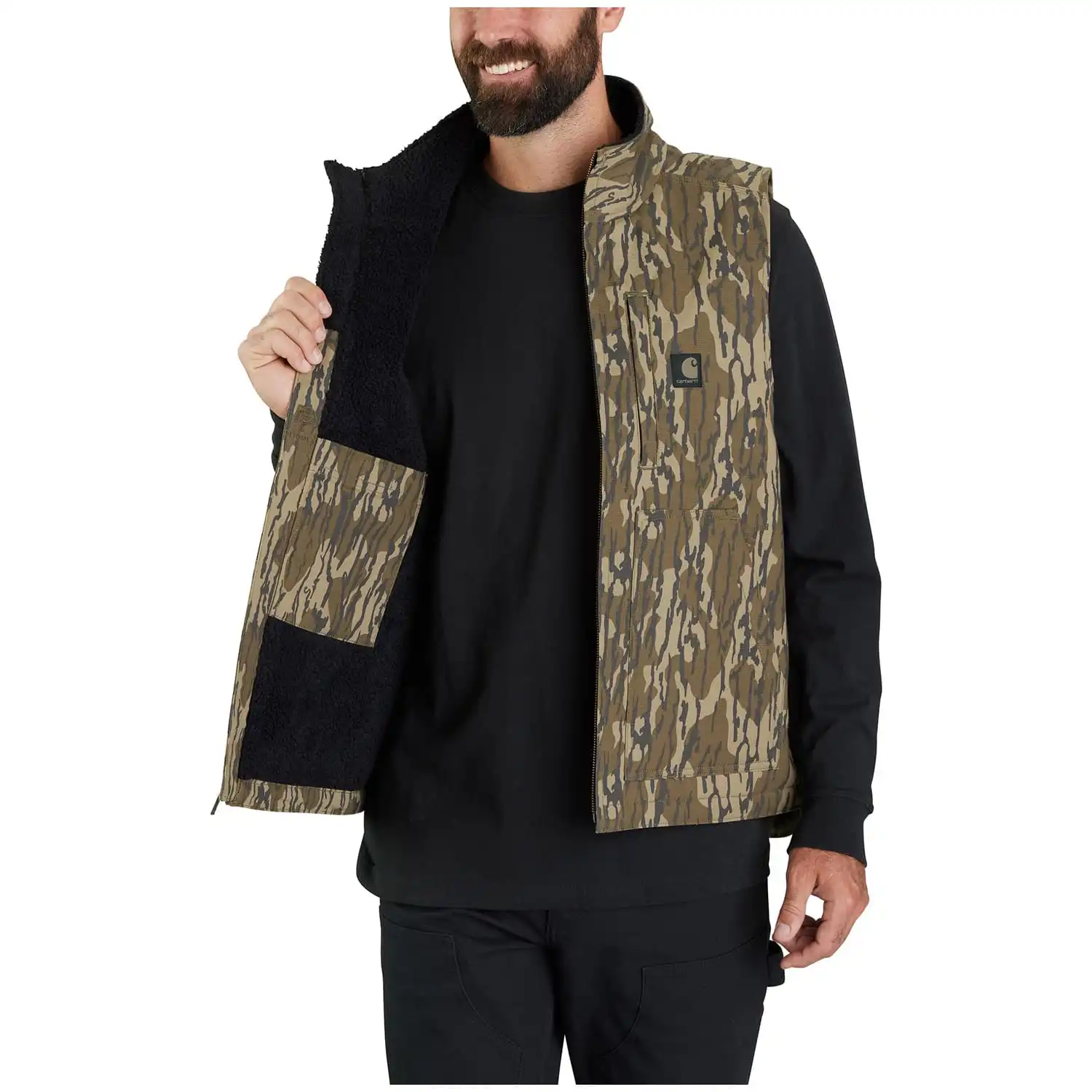 Alternative view of Carhartt Rugged Flex Duck Loose Fit Sherpa-Lined Camo Men's Mock-Neck Vest