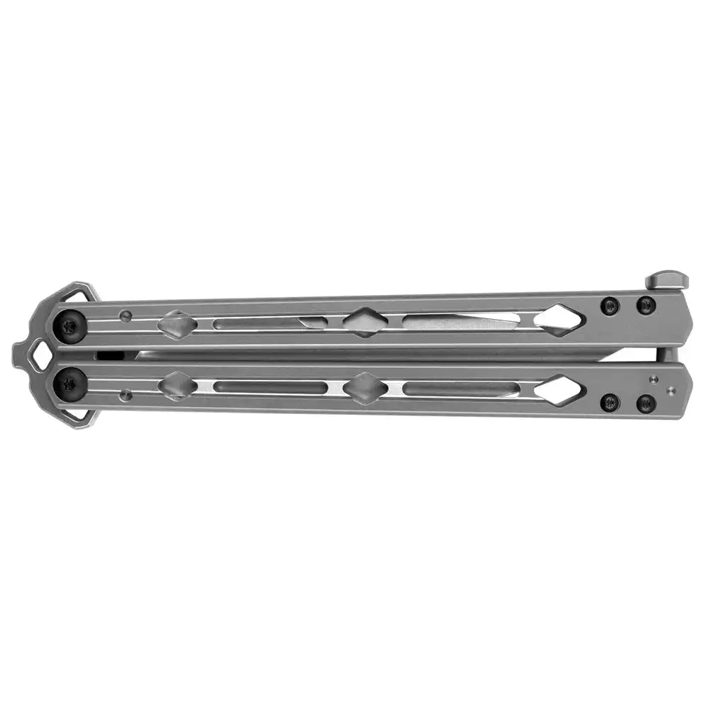 Alternative view of Kershaw Lucha Silver 4.6-Inch USA-Made Butterfly Knife