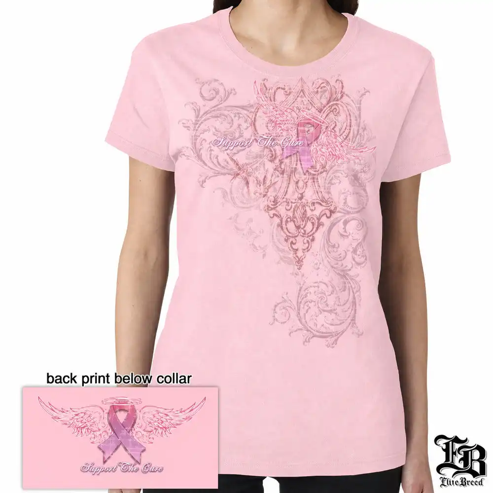 Alternative view of Breast Cancer 'Support the Cure' Soft Pink Ladies T-Shirt