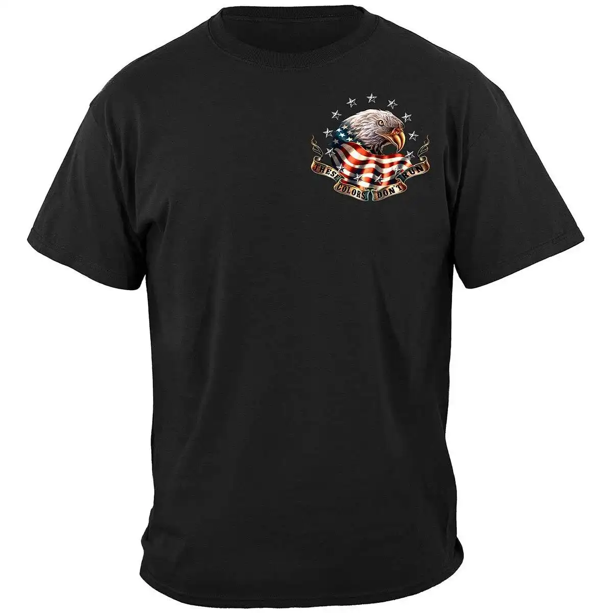 Alternative view of These Colors Don't Run Black Military T-Shirt