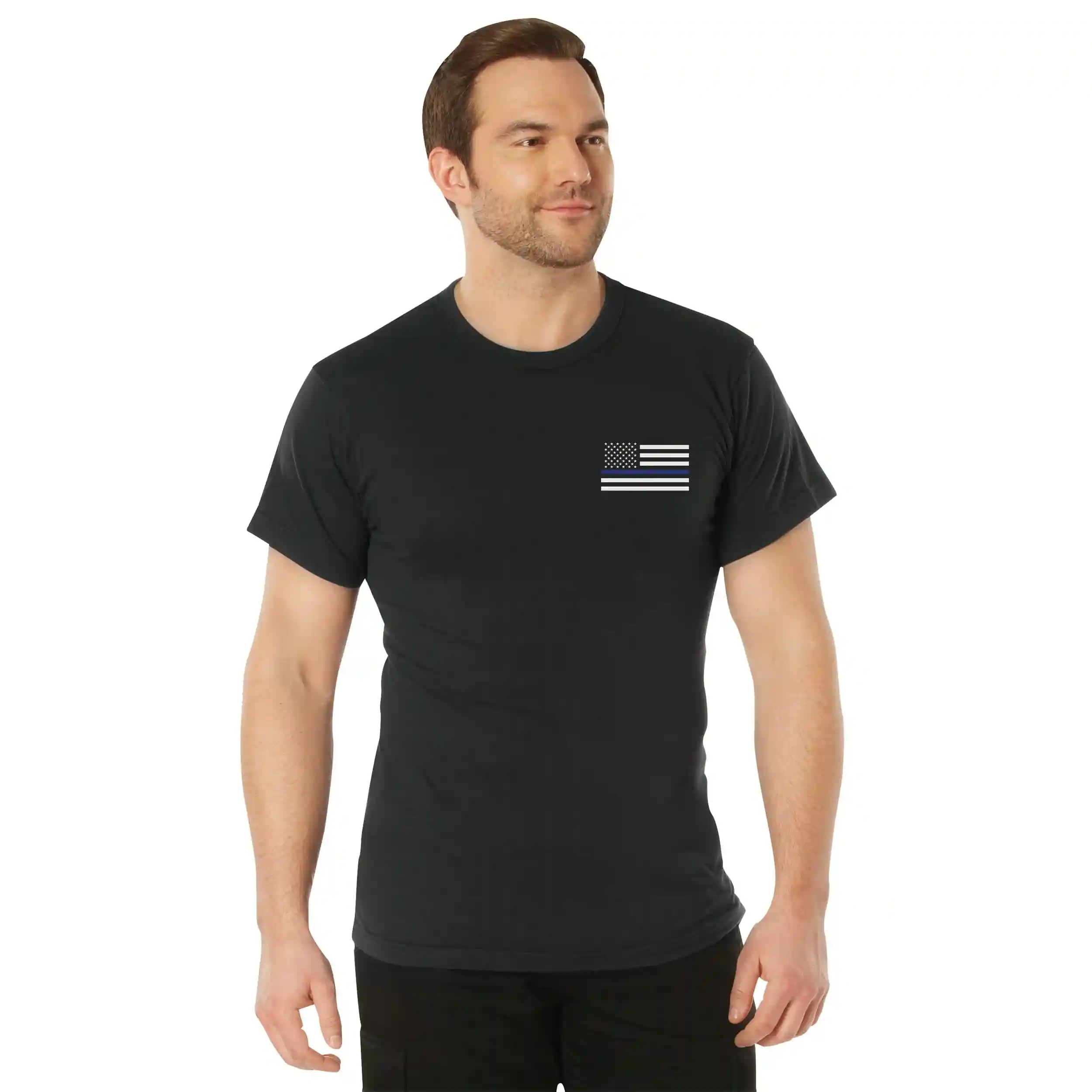 Honor and Respect Thin Blue Line Flag Black T-Shirt