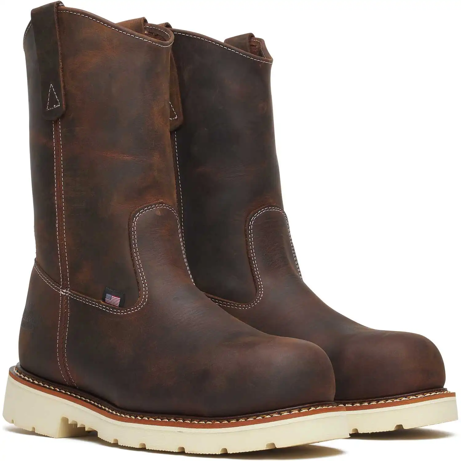 Thorogood American Heritage Wellington 11-inch Crazy Horse Square Steel Toe 90-Degree Heel American Made Men's Work Boot - 804-4372