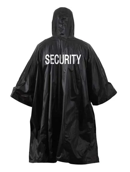 Alternative view of Black Security Rain Poncho