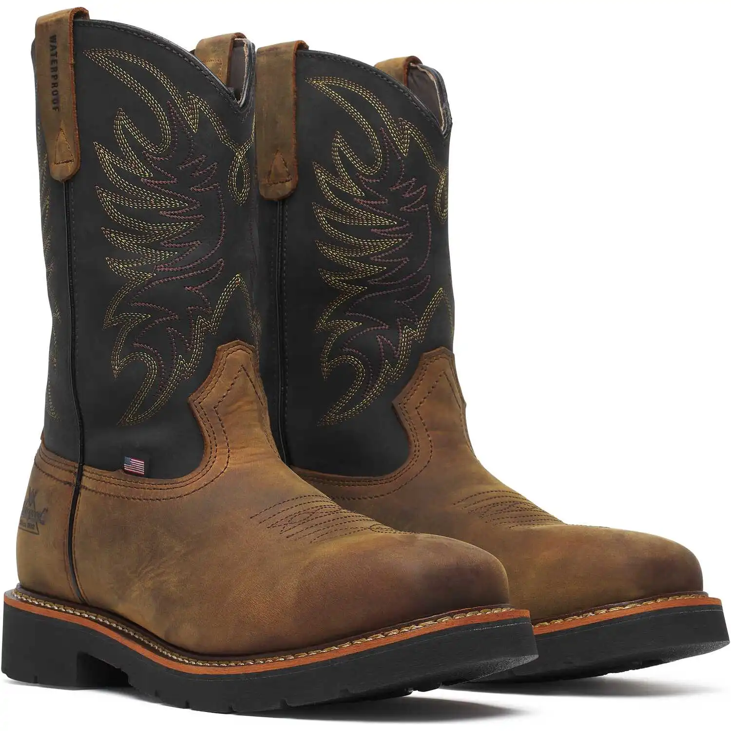 Thorogood Western Work Wellington 11-inch Crazy Horse/Black Waterproof Steel Toe Square Toe Pull-On American Made Men's Work Boot - 804-4330