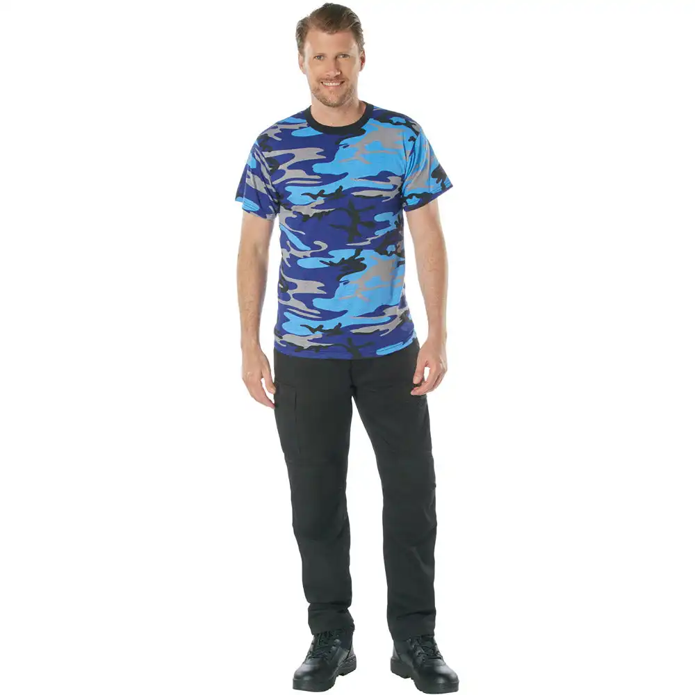 Alternative view of Electric Blue Camo Short Sleeve T-Shirt