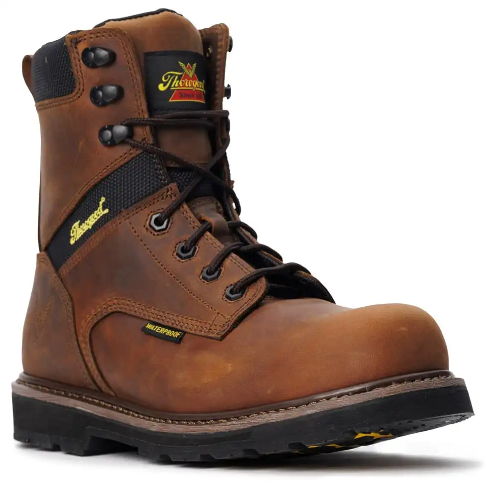 Alternative view of Thorogood Jobsite Series 8-inch Crazy Horse Waterproof Composite Toe Black 90-Degree Sole Men's Work Boot - 804-4243