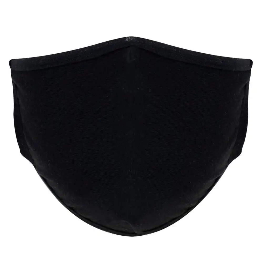 Alternative view of Black Stretchy 3-Layer Polyester Ear Loop Face Mask