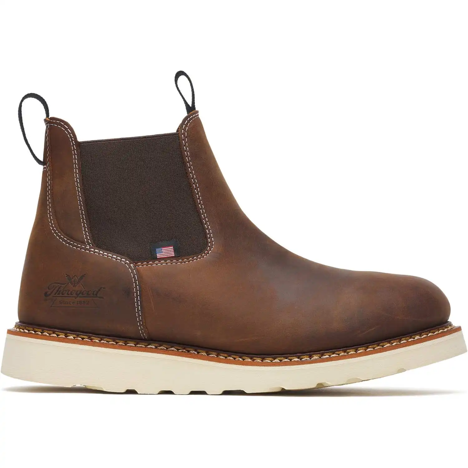 Alternative view of Thorogood American Legacy Pull-On 5-inch Crazy Horse Soft Toe Wedge Sole Chelsea American Made Men's Work Boot - 814-4104
