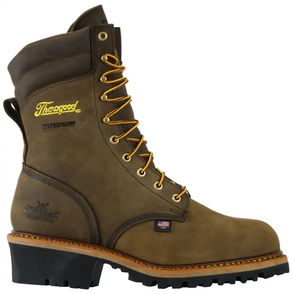 Alternative view of Thorogood Logger Series 9-inch Stud Horse Waterproof Steel Toe Vibram Sole U.S. Made Men's Logger Work Boot - 804-3555