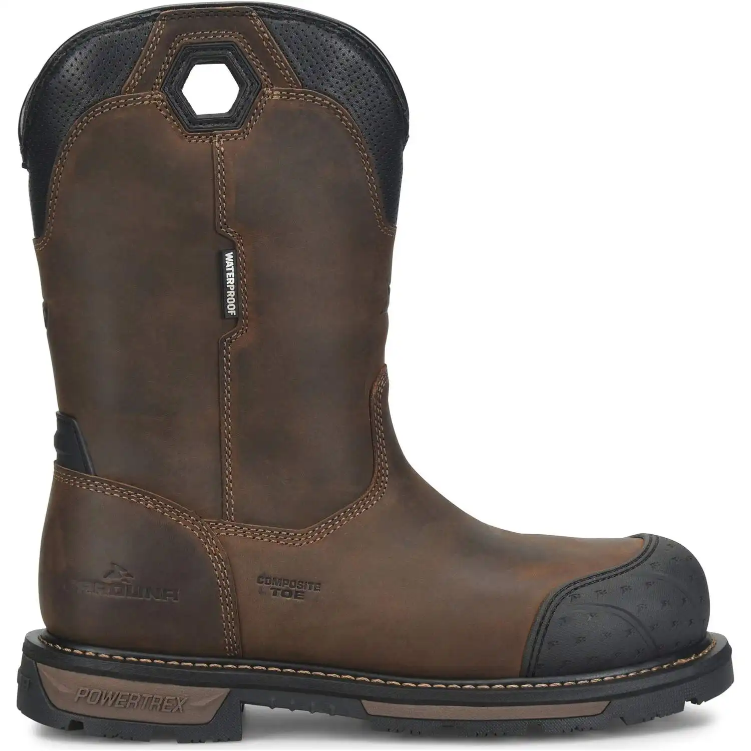 Alternative view of Carolina Blockade 11-inch Pull-on Men's Brown Heavy Duty Waterproof Composite Safety Toe Work Boot