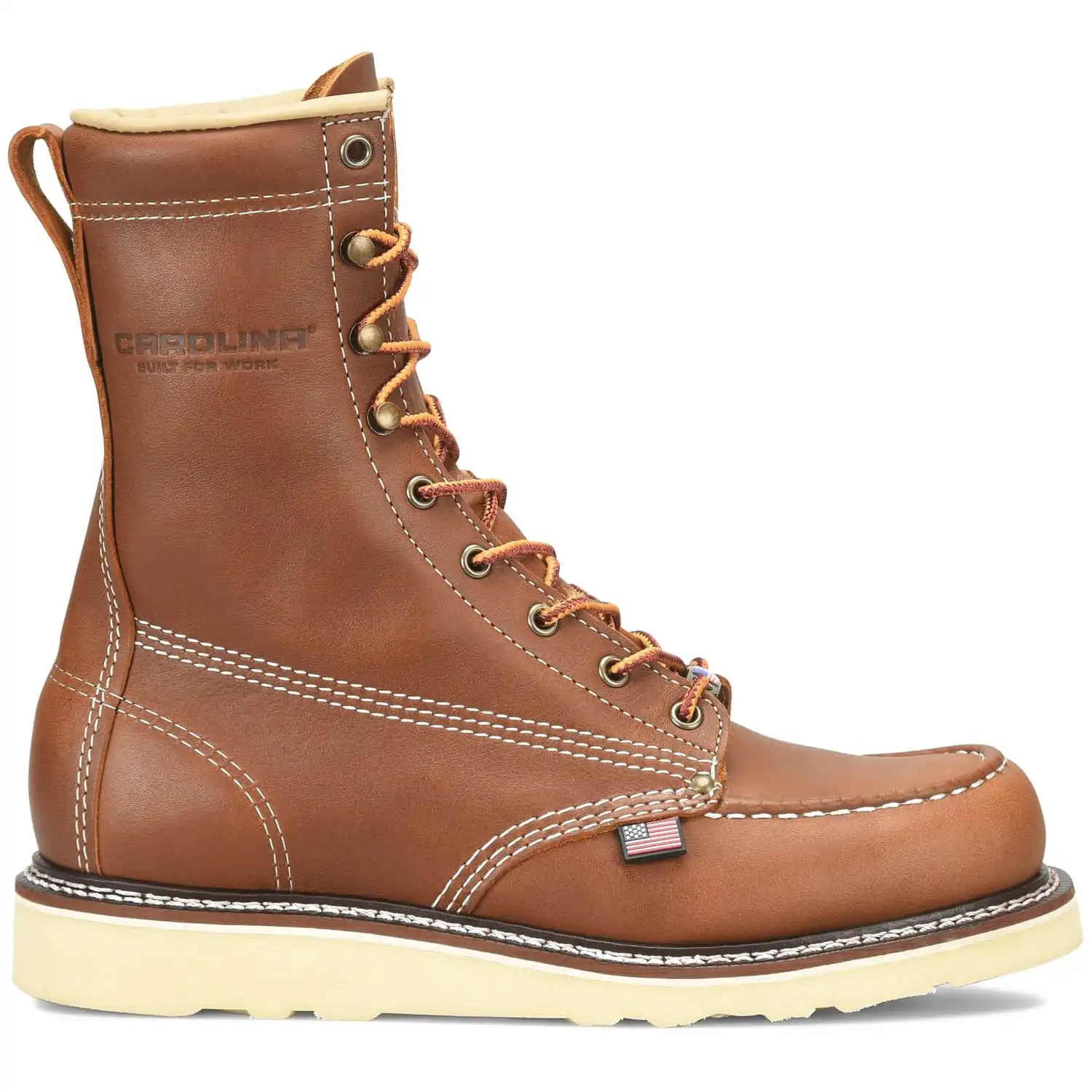 Alternative view of Carolina CA7002 USA 8-Inch Brown Moc Toe Wedge Work Boots