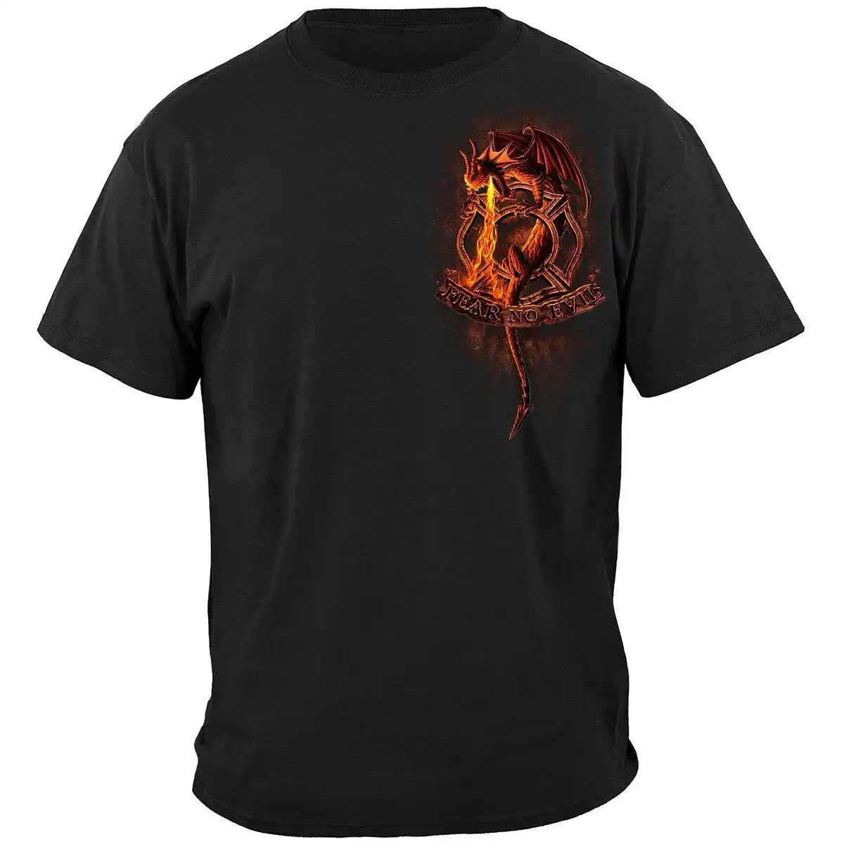 Alternative view of Fear No Evil Firefighter T-shirt | Fireman T-Shirts