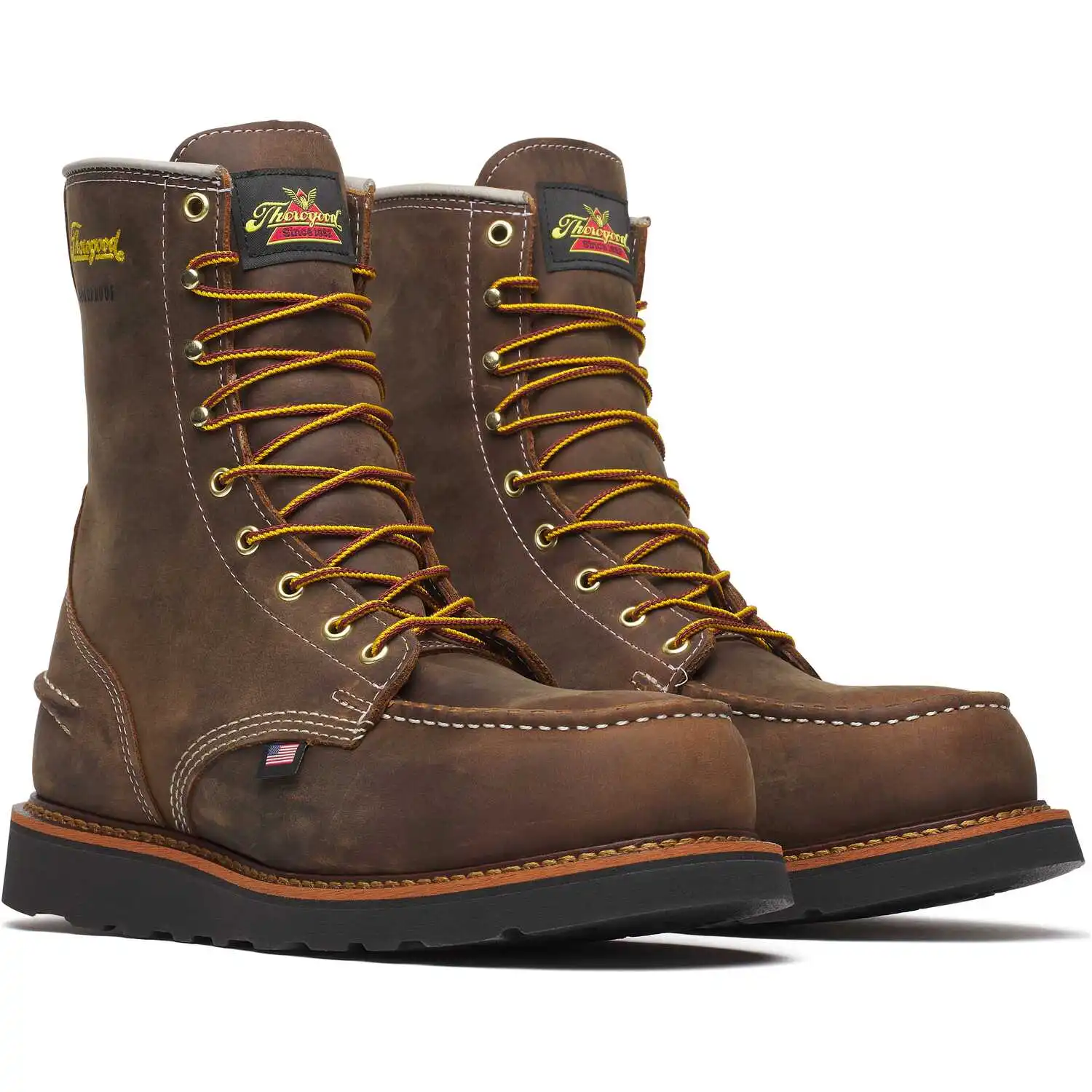 Thorogood 1957 Series 8-inch Crazy Horse Waterproof Steel Toe Moc Toe Wedge Sole American Made Men's Work Boot - 804-3878