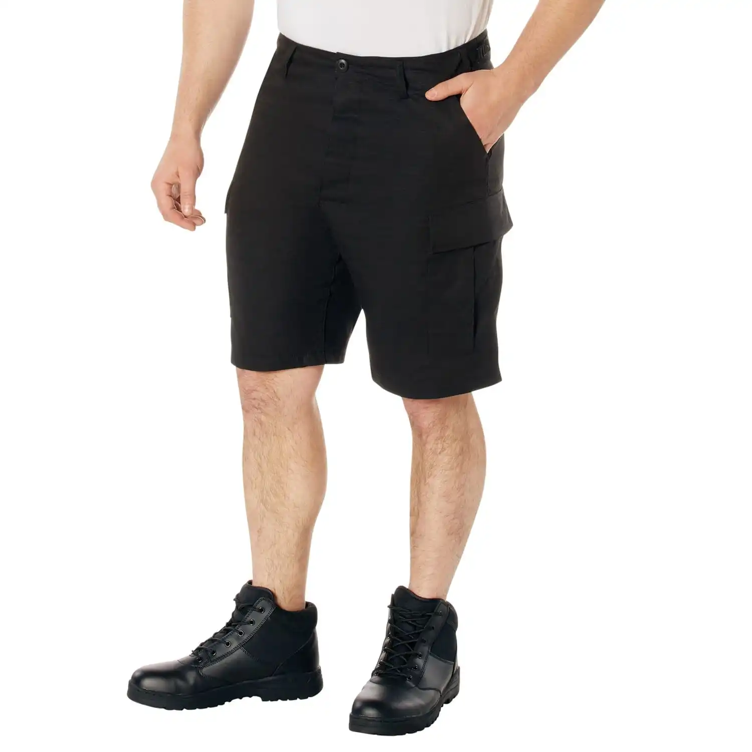 Alternative view of Black Military Style BDU Cargo Shorts