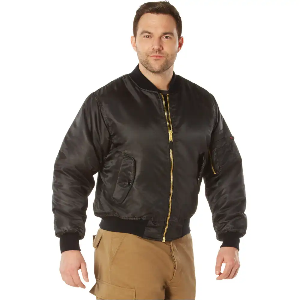 Alternative view of Black MA-1 Military Flight Jacket